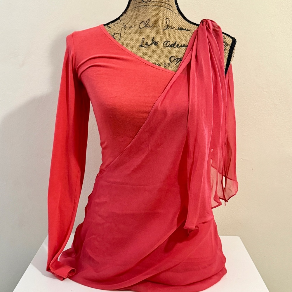 Silvia Tcherassi ↠ l/s cotton one shoulder with silk shoulder tie